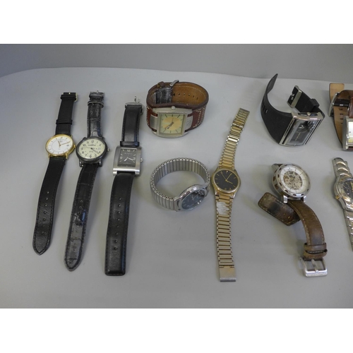 648 - A collection of gentlemen's wristwatches including Times and Accurist