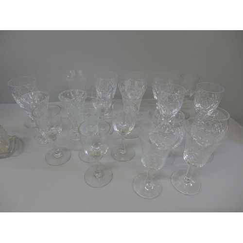 667 - Twenty sherry glasses and a condiment set