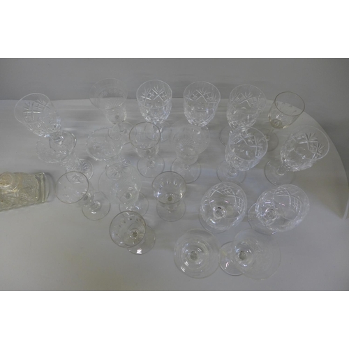 667 - Twenty sherry glasses and a condiment set