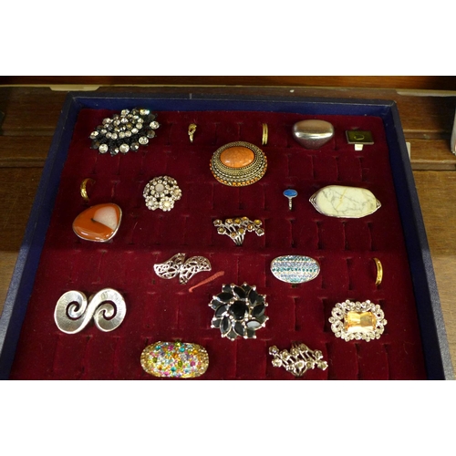 668 - Thirty-five dress rings in display case