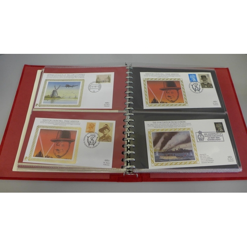 692 - Four albums of WWII commemorative stamp covers, many of which are silks