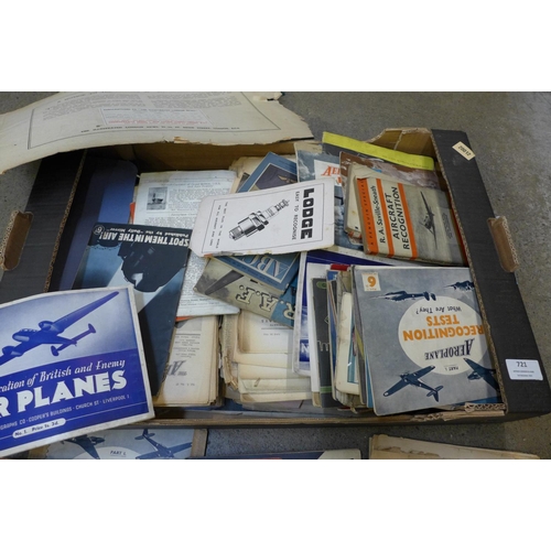 721 - A collection of 1940s and later aircraft related books, magazines and other ephemera