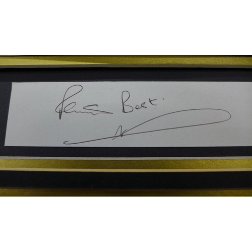 749 - A Pete Best framed autograph display