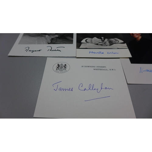 777B - British politics: Margaret Thatcher, Harold Wilson, John Major and Norma Major signed publicity phot... 