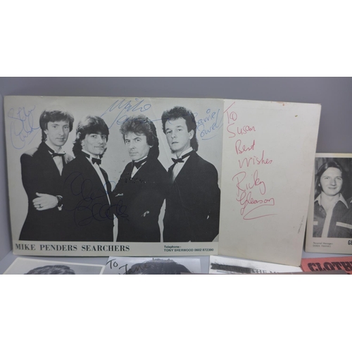 777C - Music autographs, Mike Preston, Gerry and The Pacemakers, etc.