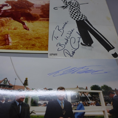 777F - A collection of sporting related signed publicity photos including Linford Christie and Nick Faldo