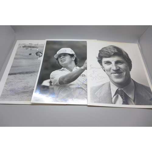 777F - A collection of sporting related signed publicity photos including Linford Christie and Nick Faldo