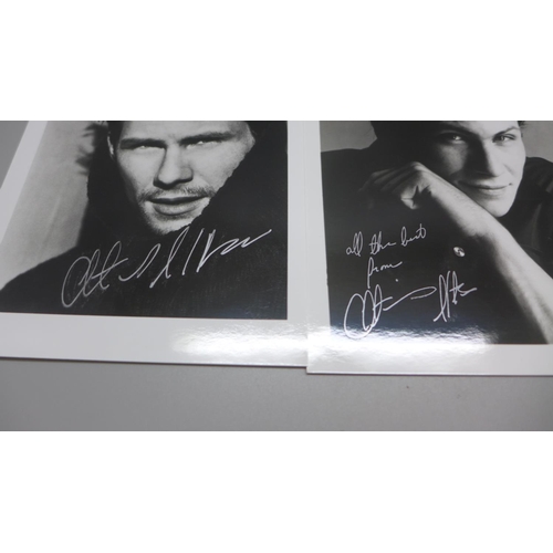 792 - Christian Slater: three black and white publicity photos, with original postage envelopes from U.S.A... 