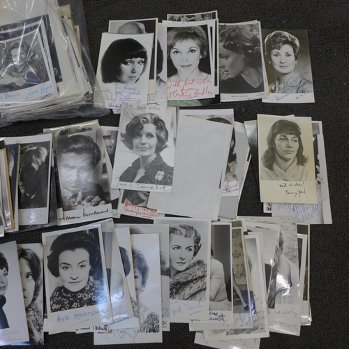 801 - A large collection of autographs, actors, actresses, singers and comedians, 1960s onwards