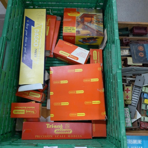 804 - A collection of Tri-ang Hornby and Mainline OO gauge model rail, mostly wagons boxed and Lesney die-... 