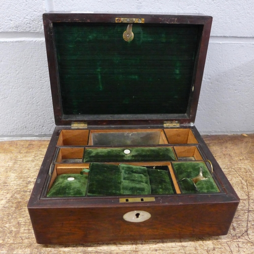 813 - A Victorian jewellery box, Regent Street, London, 28cm x 21cm (l x w)