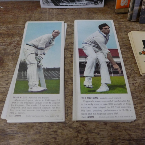 814 - Cricket Card Series cards, postcards and a set of railway postcards