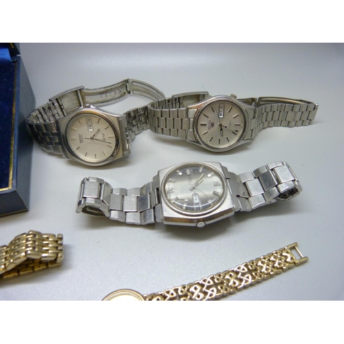 890 - Four Seiko wristwatches, two lady's Rotary wristwatches, one boxed