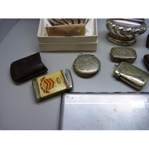 891 - Vintage lighters, vestas and match holders, etc.