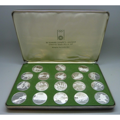 958 - A rare set of eighteen .999% proof silver medallions from the Franklin Mint, issued to commemorate t... 