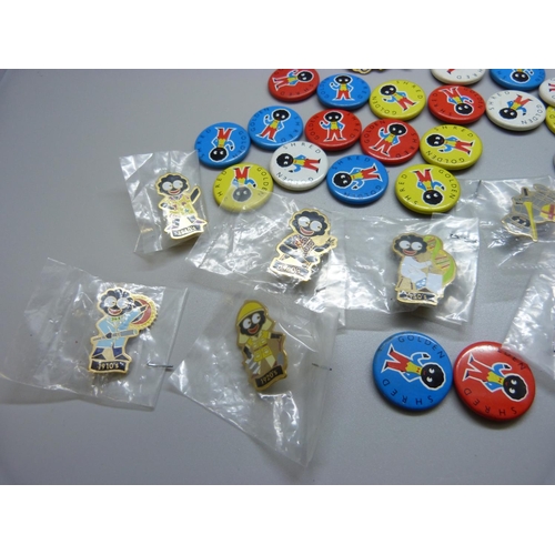 967 - 30 Golden Shred advertising badges