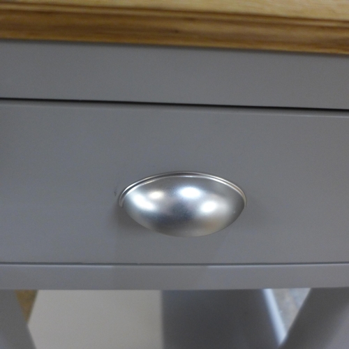 1459 - A St. Ives grey painted and oak single drawer bedside table * this lot is subject to VAT