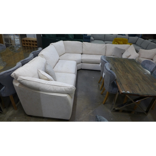 1376 - A Barker & Stonehouse off white velvet corner sofa - RRP £3195