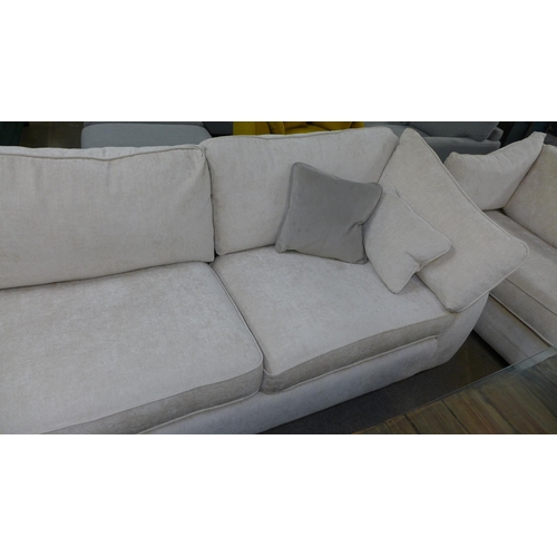 1376 - A Barker & Stonehouse off white velvet corner sofa - RRP £3195