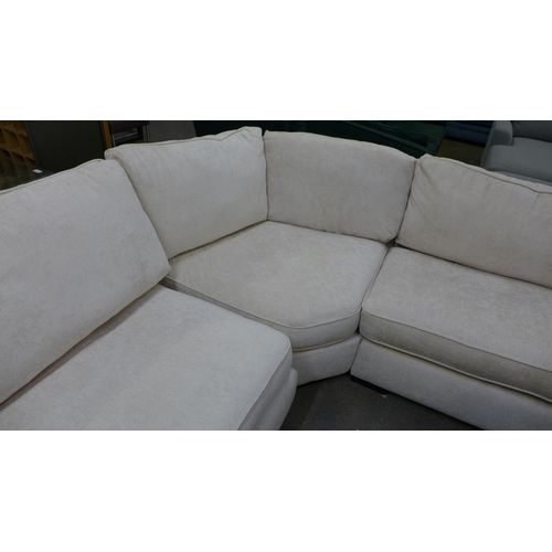 1376 - A Barker & Stonehouse off white velvet corner sofa - RRP £3195