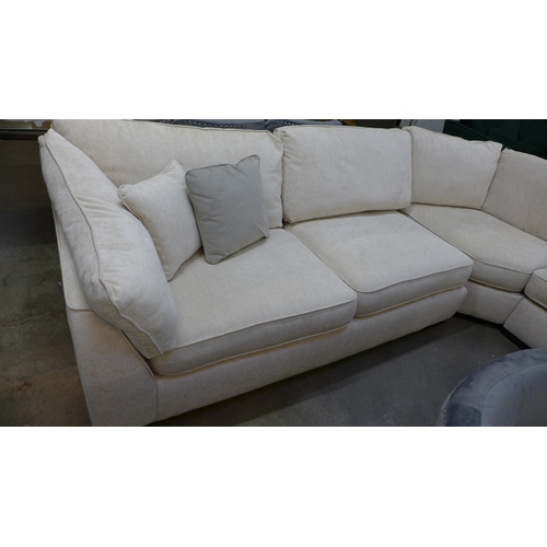 1376 - A Barker & Stonehouse off white velvet corner sofa - RRP £3195