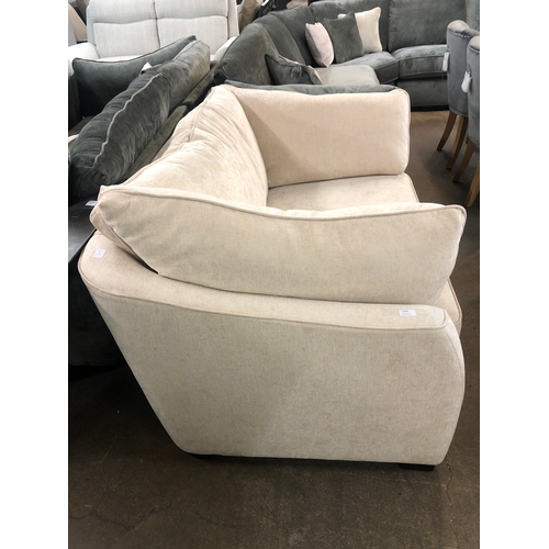 1377 - A Barker & Stonehouse off white velvet love seat - RRP £1299