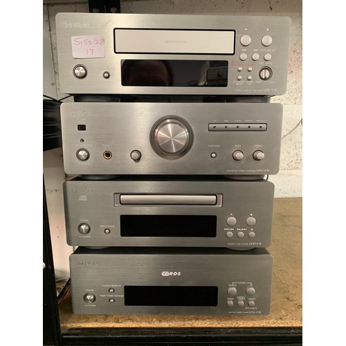 Denon boxed UPA-F10 pre-main amplifier, UDR-F10 cassette deck; UTU-F10  tuner unit Denon UCD-F10 CD