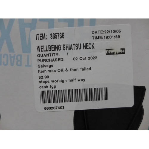 3005 - Wellbeing Shiatsu Neck  massager (277-112 ) * This lot is subject to vat