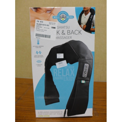 3006 - Wellbeing Shiatsu Neck  massager (277-113 ) * This lot is subject to vat