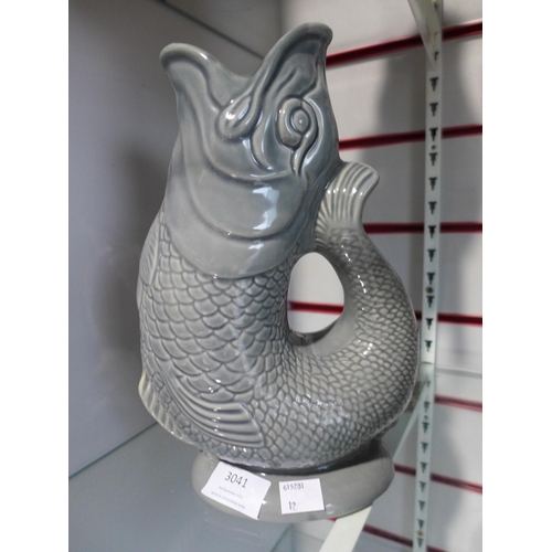 3041 - Grey Gluggle Jug - hand made in Stoke on Trent