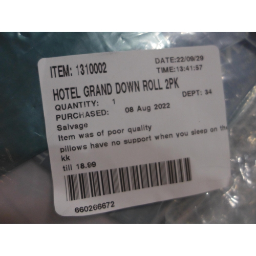 3047 - Hotel Grand Down Roll 2Pk jumbo pillow(277-85 ) * This lot is subject to vat