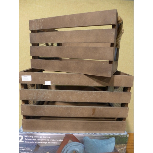 3080 - Wood Nesting Crates 2Pce (277-168 ) * This lot is subject to vat