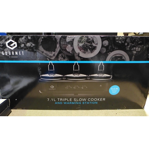 3082 - MPL Triple Cooker Black  slow cooker (One Pot/Lid Missing)(277-159 ) * This lot is subject to vat