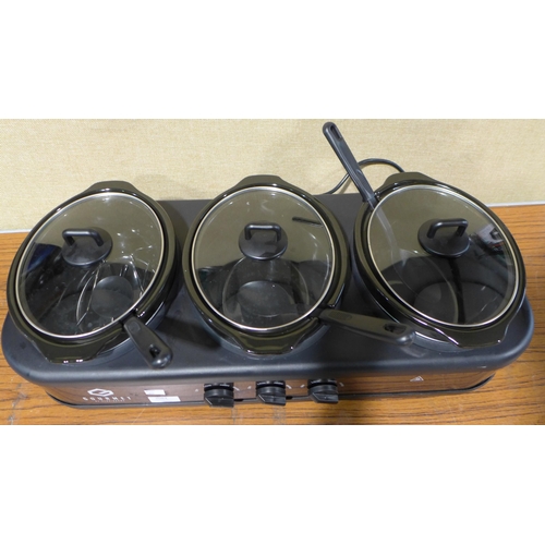 3084 - MPL Triple Cooker Black  slow cooker(277-158 ) * This lot is subject to vat