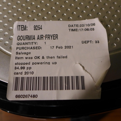 3105 - Gourmia Air Fryer        (277-134 ) * This lot is subject to vat