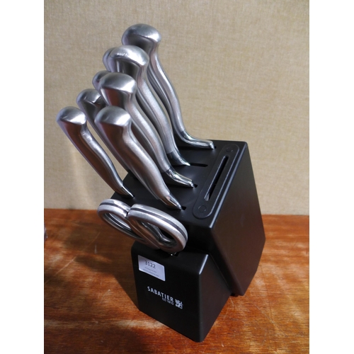 3122 - Sabatier stainless steel black  Knife Block (277-170 ) * This lot is subject to vat