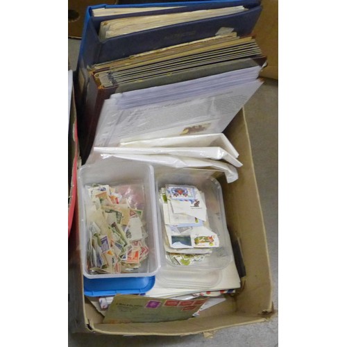 1196 - Stamps; a box of stamps, covers, etc., loose and in albums **PLEASE NOTE THIS LOT IS NOT ELIGIBLE FO... 