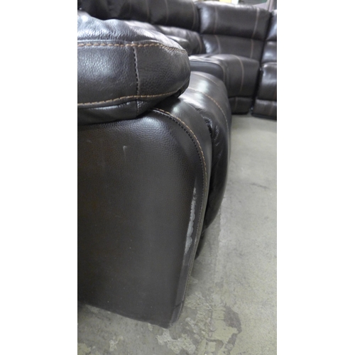 1563A - Dunhill Leather Sofa brown power reclining Motion, original RRP £2249.98 + VAT (4154 -8) *This lot i... 