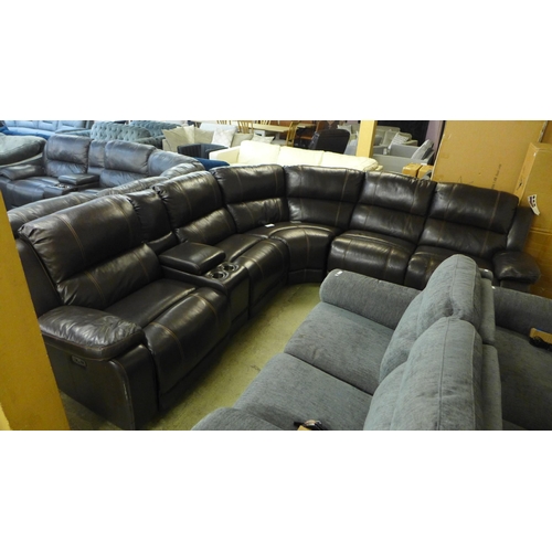 1563A - Dunhill Leather Sofa brown power reclining Motion, original RRP £2249.98 + VAT (4154 -8) *This lot i... 