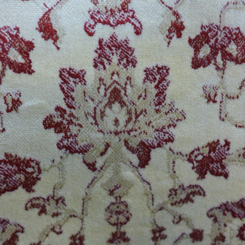 1587 - A red and cream ground Cashmere with all-over floral pattern (230cm x 160cm)