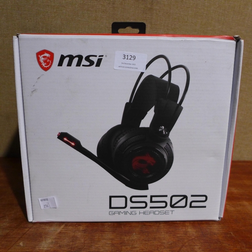 3129 - Msi Gaming Headset Ds502 - S37-2100911-SV1        (276-281)  * This lot is subject to vat