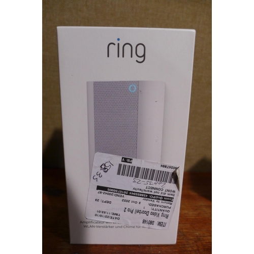 3149 - Ring Doorbell Pro 2 & Chime - 8VR3Y6-0EU0KT1, Original RRP £166.66 + vat   (279-22)      * This lot ... 