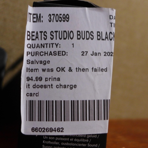 3158 - Beats Studio Buds Black  - MJ4X3ZM/A     (279-13)       * This lot is subject to vat