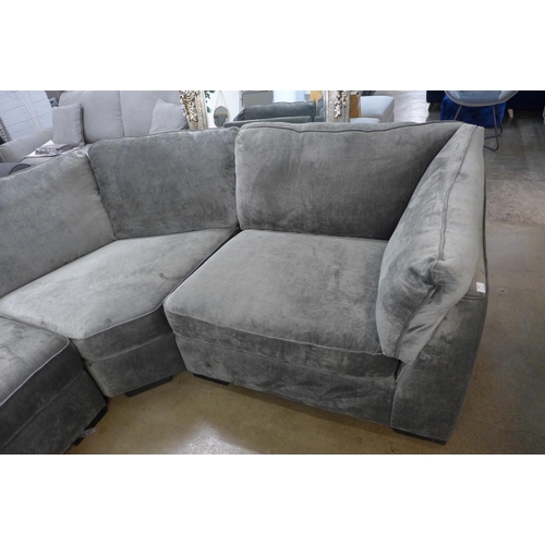 1309 - A Barker and Stonehouse grey velvet corner sofa - RRP £4555