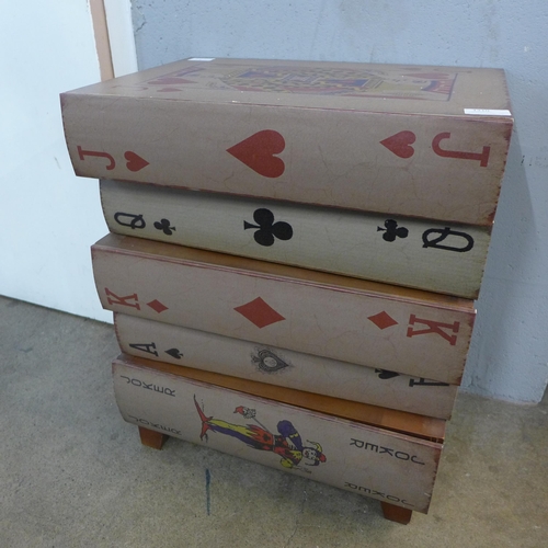 1310 - A five drawer chest in the form of a pack of cards