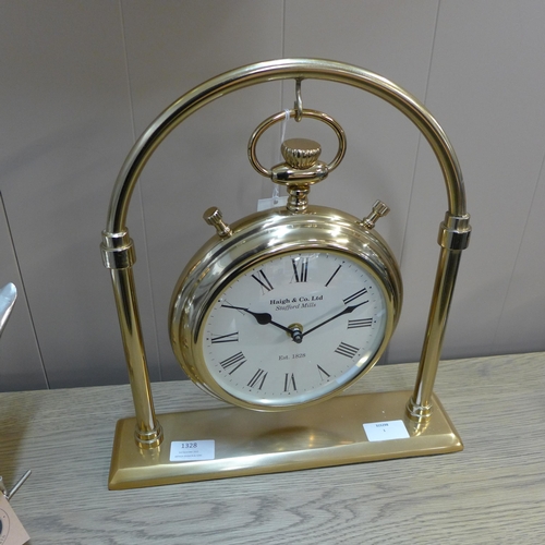 1328 - An antique brass and glass carriage clock (75-157AB)   #