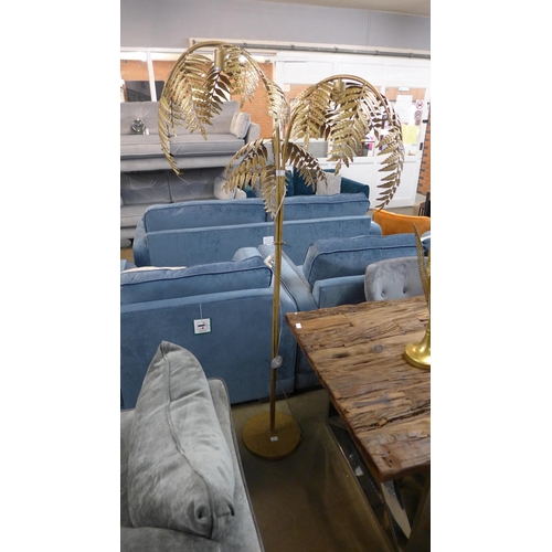 1334 - A gold floor standing palm tree lamp