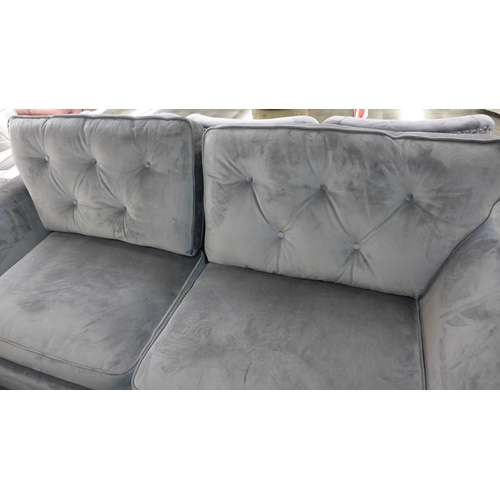 1443 - An ash velvet Hoxton three seater sofa