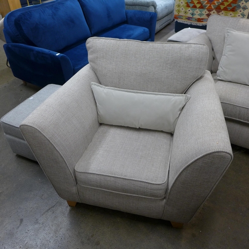 1461 - An oatmeal upholstered three seater sofa and armchair - RRP £1898