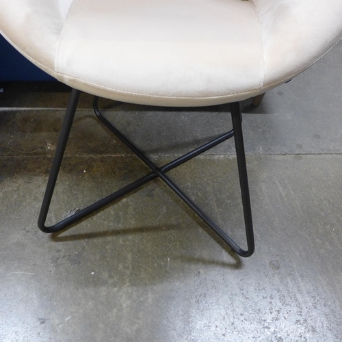 1470 - A Harper cream velvet side chair